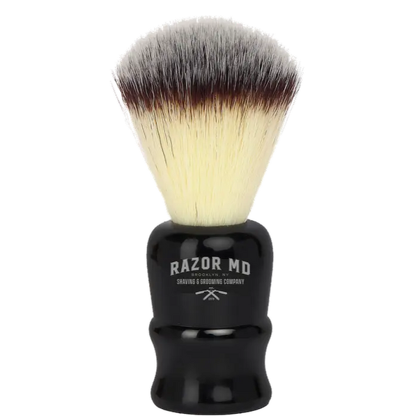 RAZOR MD Black Handle Travel Shave Brush (Synthetic Hair) Razor