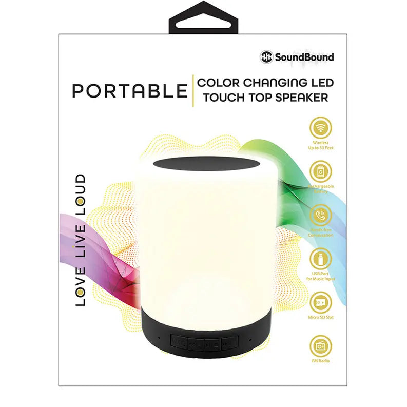 RGB Touch Top Wireless Speaker - Black Soundbound