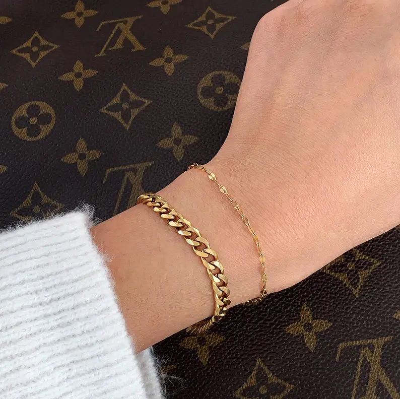 ROSLYN GOLD CURB CHAIN BRACELET Mai Desiree