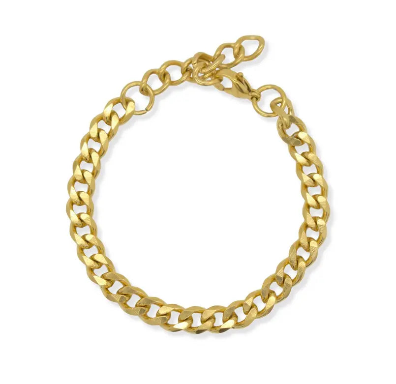 ROSLYN GOLD CURB CHAIN BRACELET Mai Desiree
