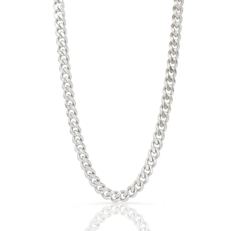 ROSLYN SILVER CURB CHAIN NECKLACE Mai Desiree