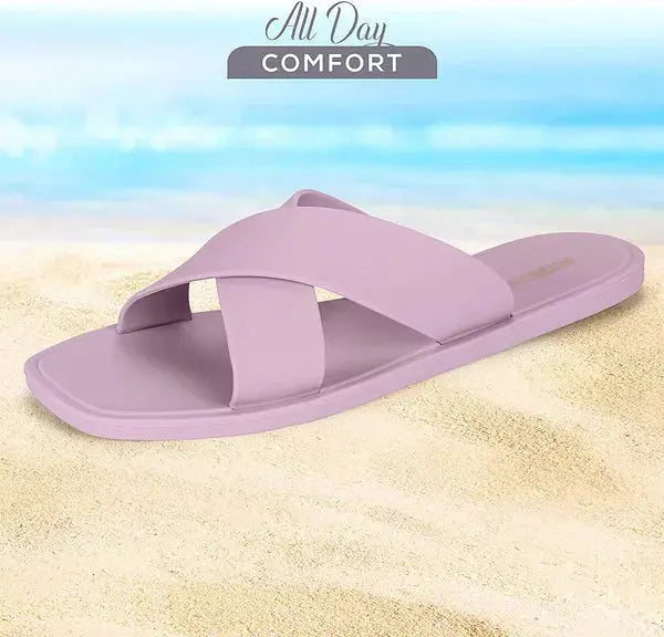 ROXONI Women Slippers Shower Pool Sandals Criss Cross Bathroom Quick Drying Slippers Roxoni