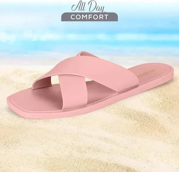 ROXONI Women Slippers Shower Pool Sandals Criss Cross Bathroom Quick Drying Slippers Roxoni