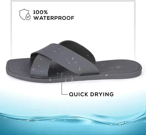 ROXONI Women Slippers Shower Pool Sandals Criss Cross Bathroom Quick Drying Slippers Roxoni