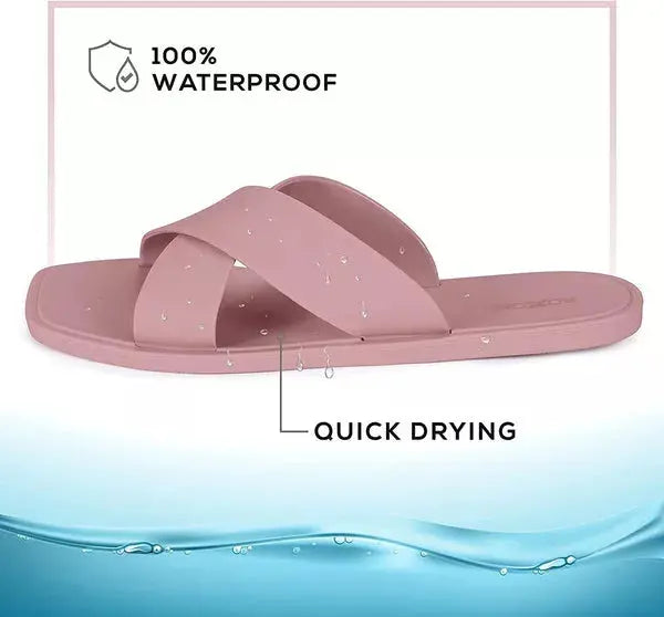 ROXONI Women Slippers Shower Pool Sandals Criss Cross Bathroom Quick Drying Slippers Roxoni