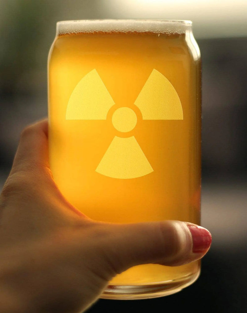 Radiation Symbol Beer Can Pint Glass - Radiologists Gifts Bevvee
