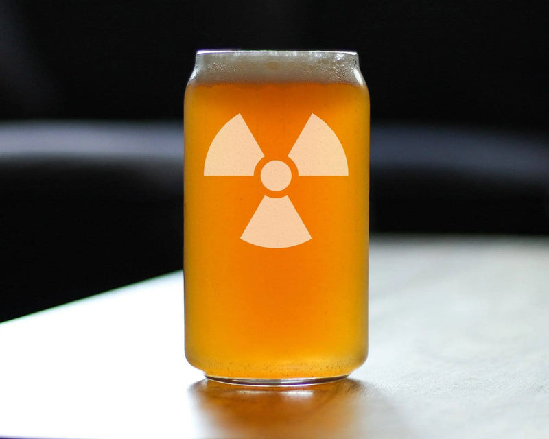 Radiation Symbol Beer Can Pint Glass - Radiologists Gifts Bevvee