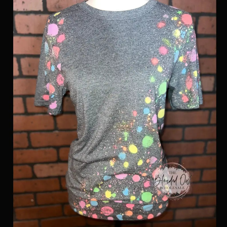 Rainbow Dots Bleached Blank Tee The Blended Owl