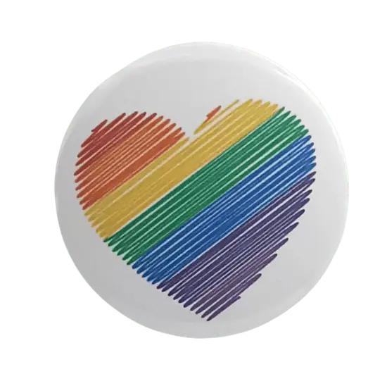 Rainbow Heart Bravo Buttons