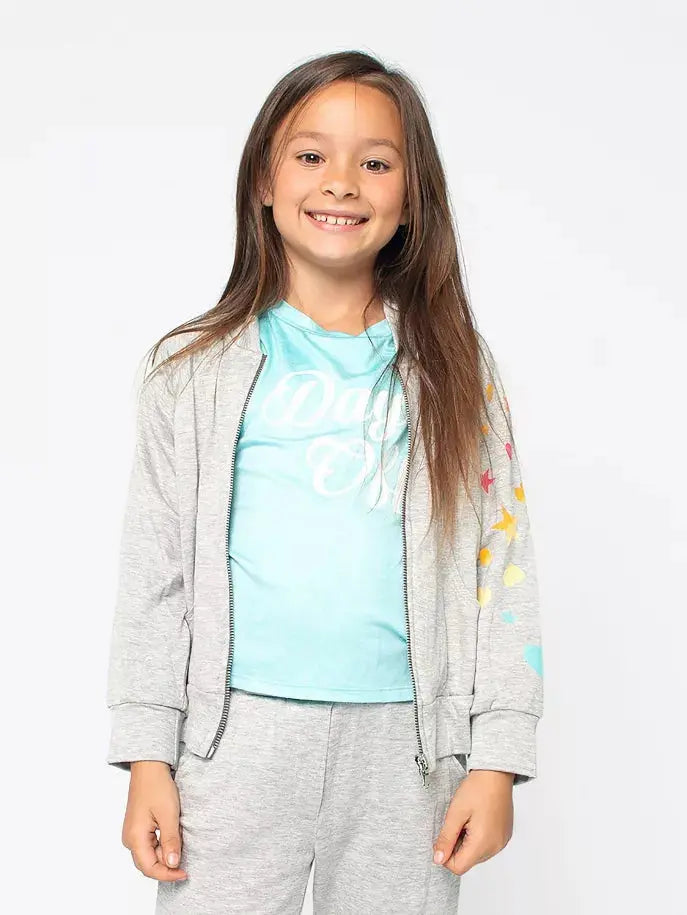 Rainbow Hearts & Stars Bomber Little Mass