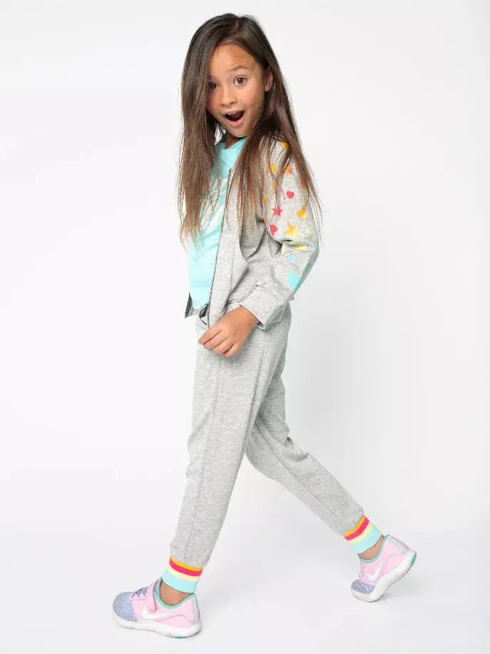 Rainbow Hearts & Stars Bomber Little Mass