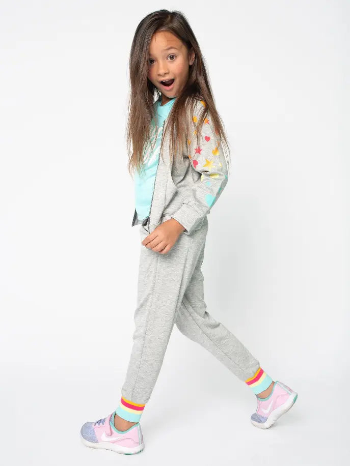 Rainbow Hearts & Stars Bomber Little Mass