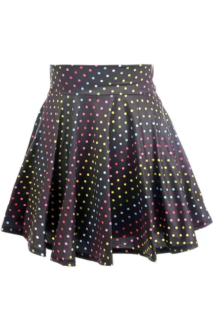 Rainbow Print Stretch Lycra Skirt Daisy Corsets