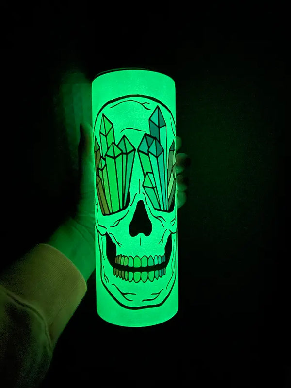 Rainbow Skull Tumbler (Glow in the Dark) Black Cat Bazaar