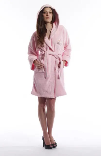 Raul E New York Teen  Hooded Terry Robe Pink Raul E New York