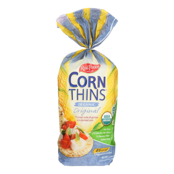 Real Foods Organic Corn Thins - Case Of 6 - 5.3 Oz. Real Foods