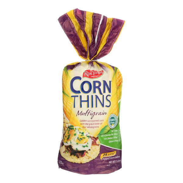 Real Foods Organic Corn Thins - Multigrain - Case Of 6 - 5.3 Oz. Real Foods