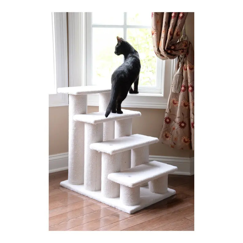 Real Wood 4 Steps Ramp For Dogs, Cats, Cat Step Stairs Ramp AeroMark