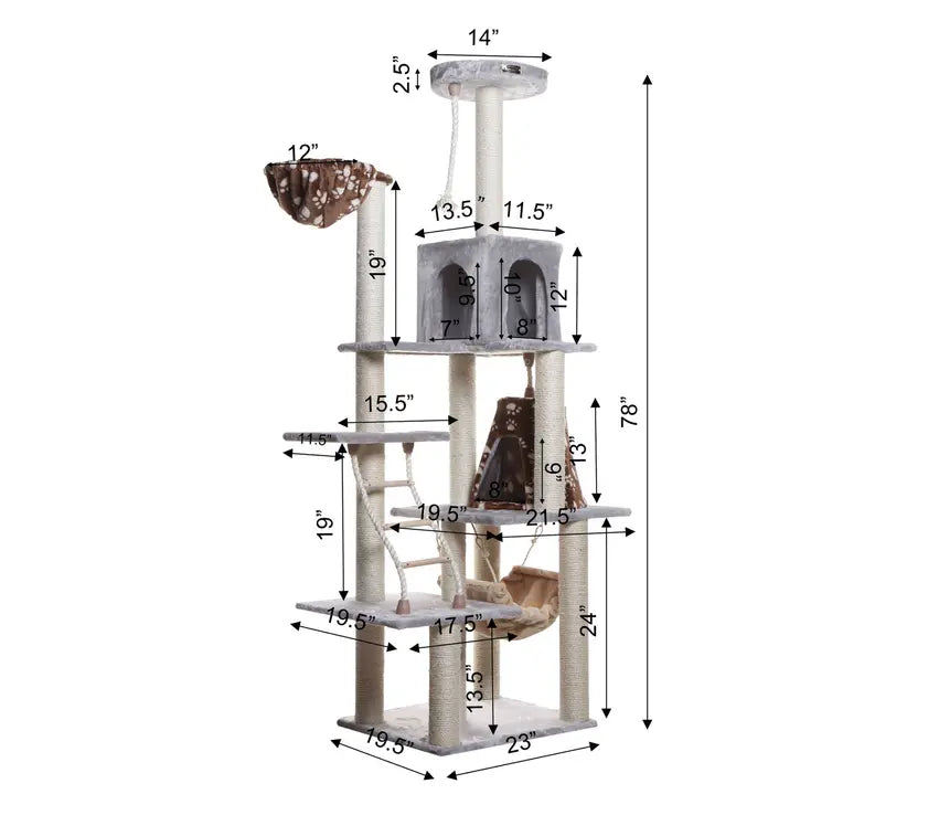 Real Wood Cat Climber Play House With Playhouse, Basket AeroMark