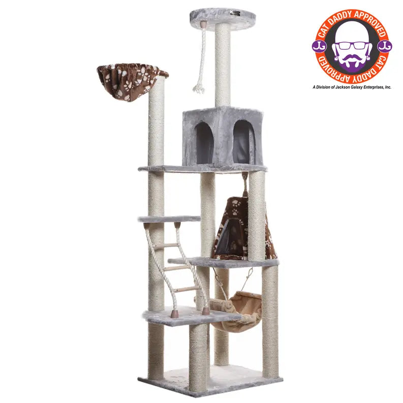 Real Wood Cat Climber Play House With Playhouse, Basket AeroMark