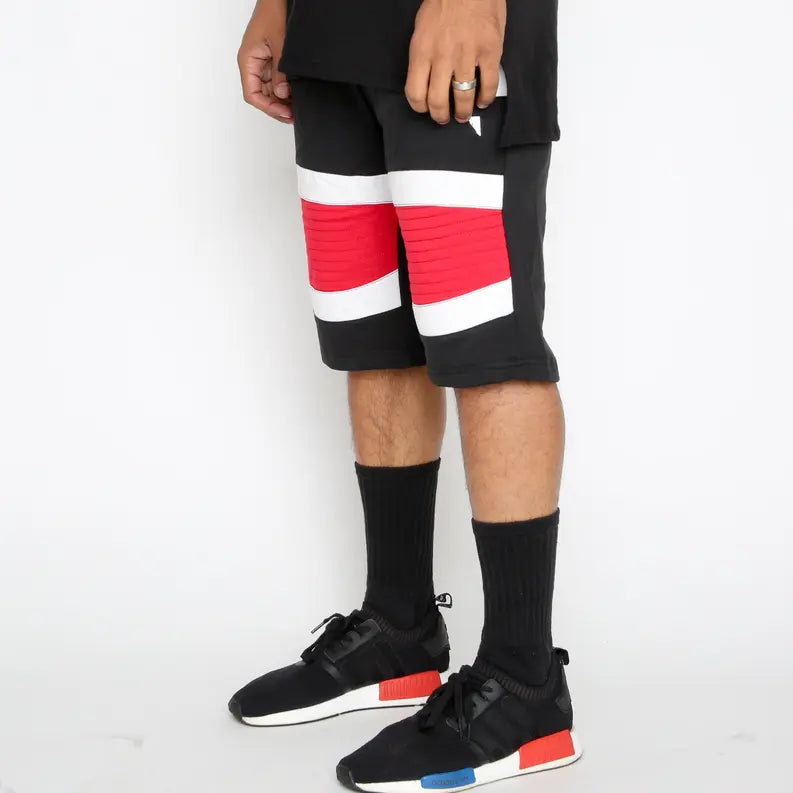 Red Stripe Moto Shorts WEIV