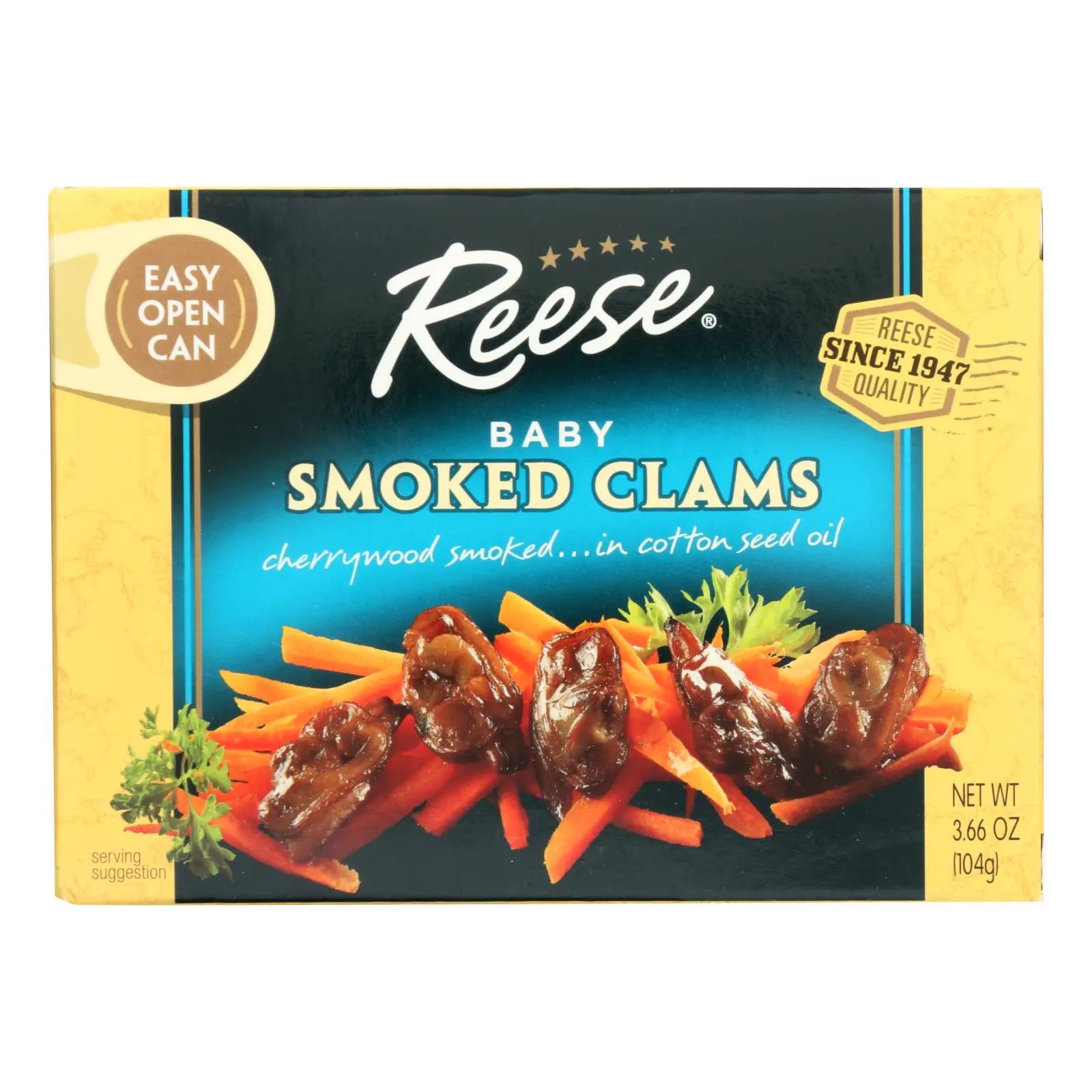 Reese Baby Clams - Smoked - 3.66 Oz - Case Of 10 Reese