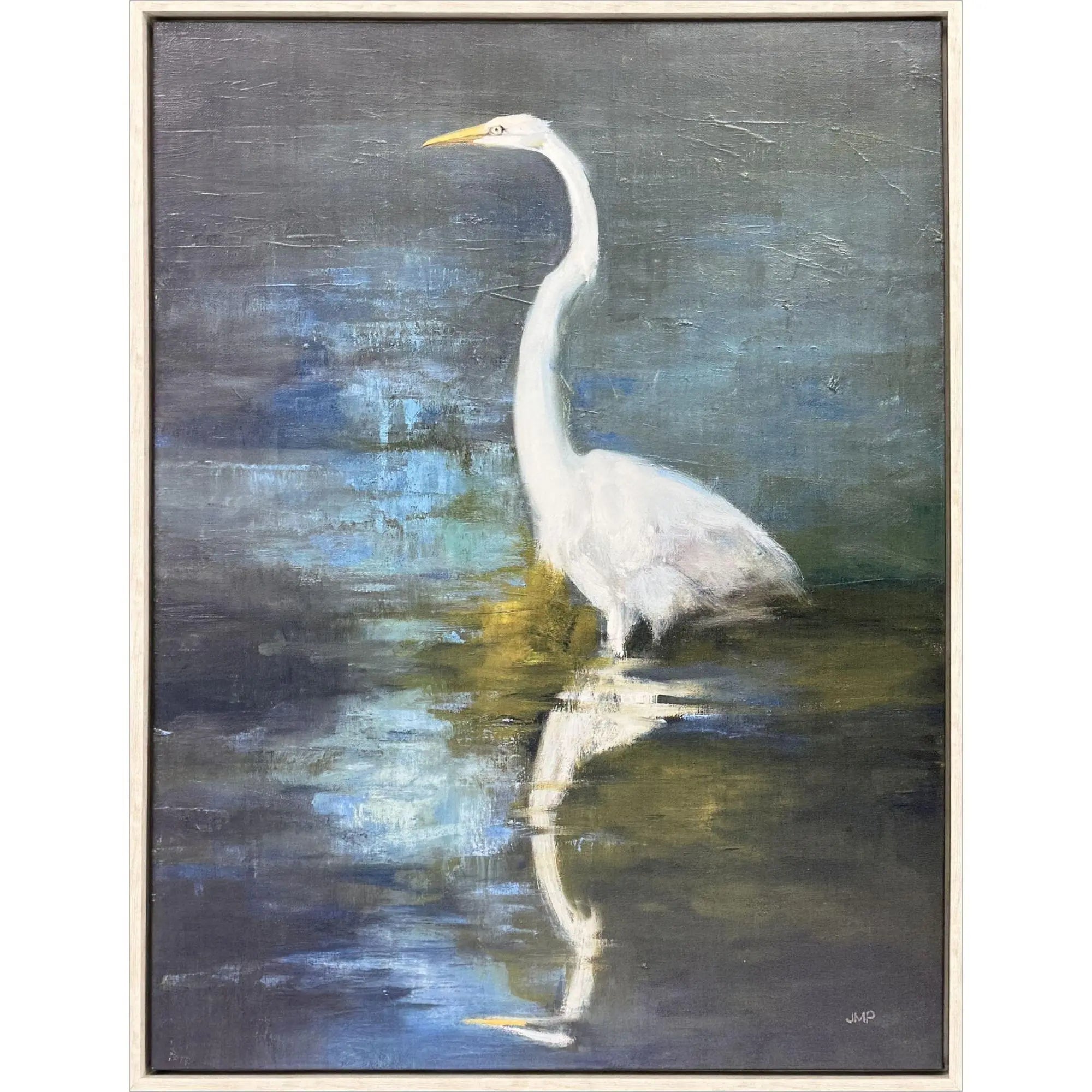 Reflections Distressed White Floater Frame Wall Art Homeroots Home Decor