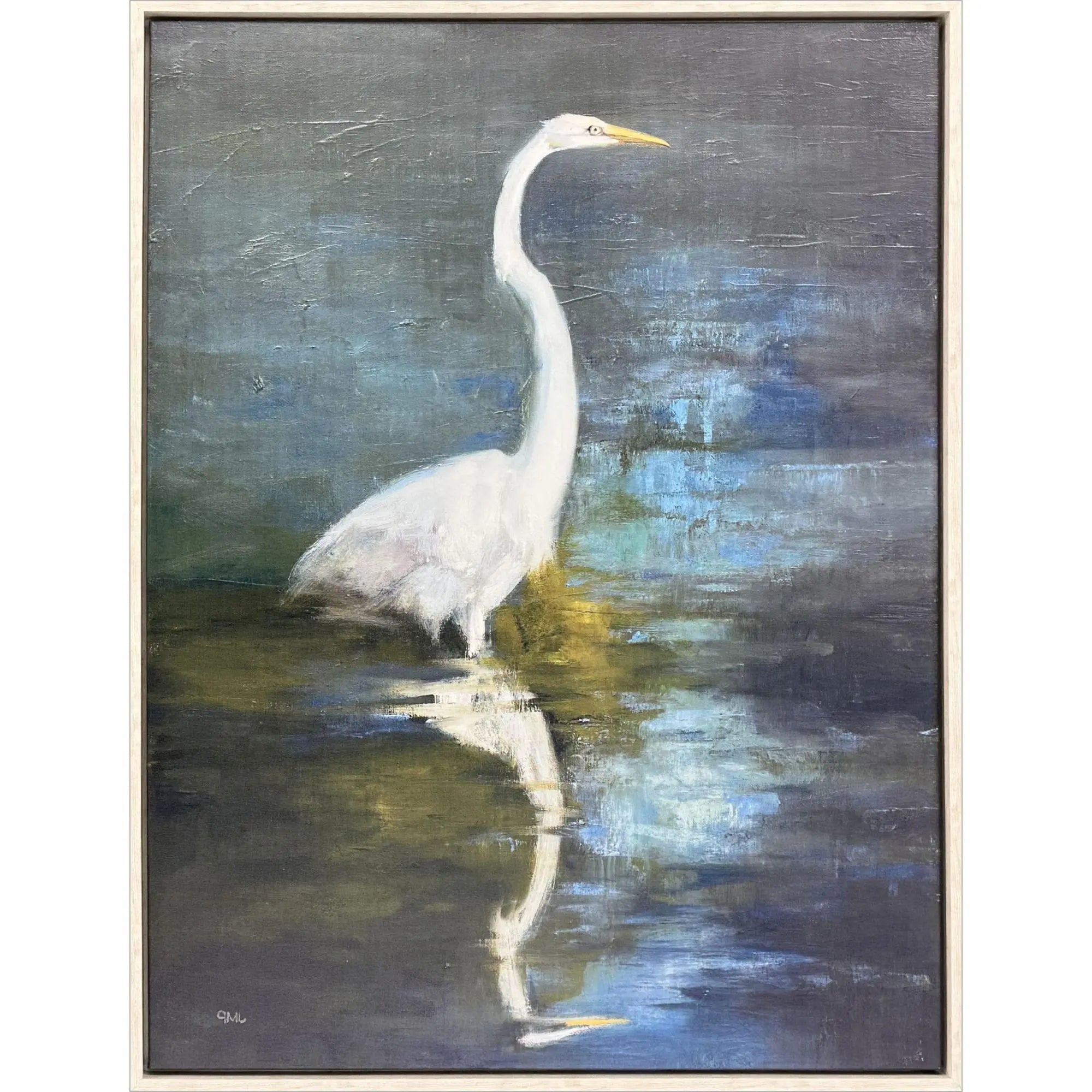 Reflections Distressed White Floater Frame Wall Art Homeroots Home Decor