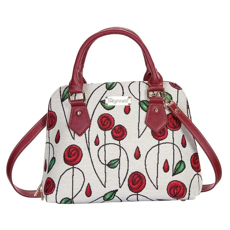 Rennie Mackintosh Simple Rose Convertible Top Handle Purse Handbag Signare USA