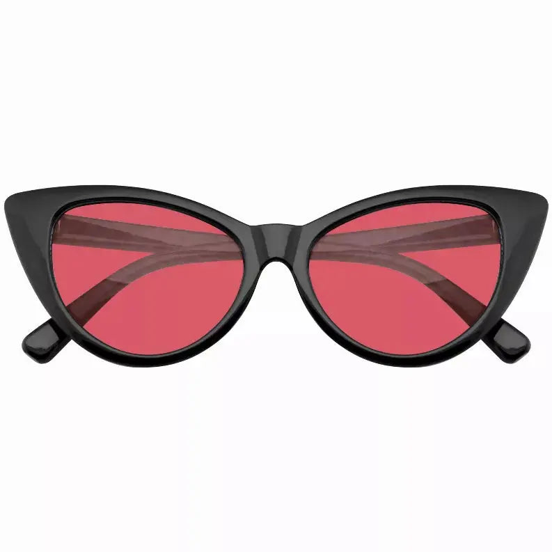 Retro 1990's Color Tone Fashion Mod Black Super Cat Eye Sunglasses Sunglass Memphis