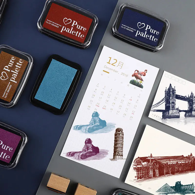 Retro Color Stamp Pads Washable Ink Pads For Kids Craft Ink Stamp Pads For Rubber Stamps Paper Scrapbooking Wood Fabric