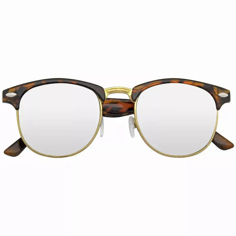 Retro Fashion Half Frame Flash Mirror Semi Rimless Horned Rim Sunglasses Sunglass Memphis