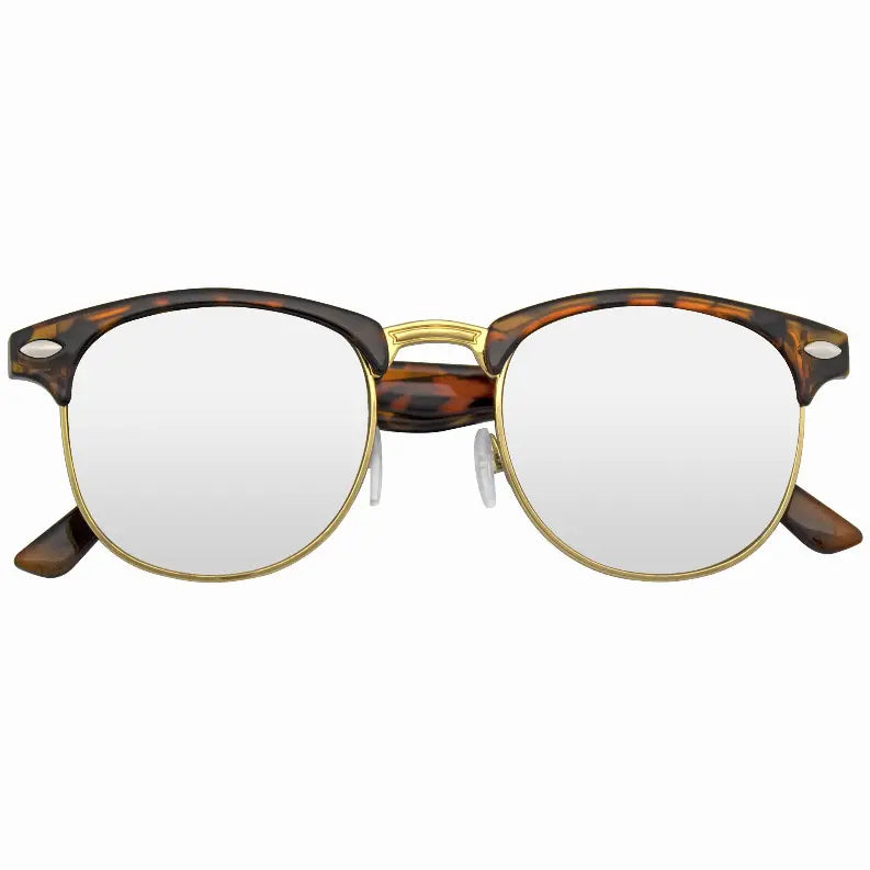 Retro Fashion Half Frame Flash Mirror Semi Rimless Horned Rim Sunglasses Sunglass Memphis