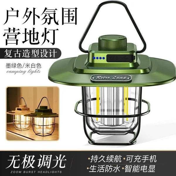 Retro camping light LED ceiling light tent light horse light strong light portable charging portable light multifunctional camping light GreatEagleInc