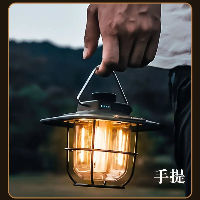 Retro camping light LED ceiling light tent light horse light strong light portable charging portable light multifunctional camping light GreatEagleInc