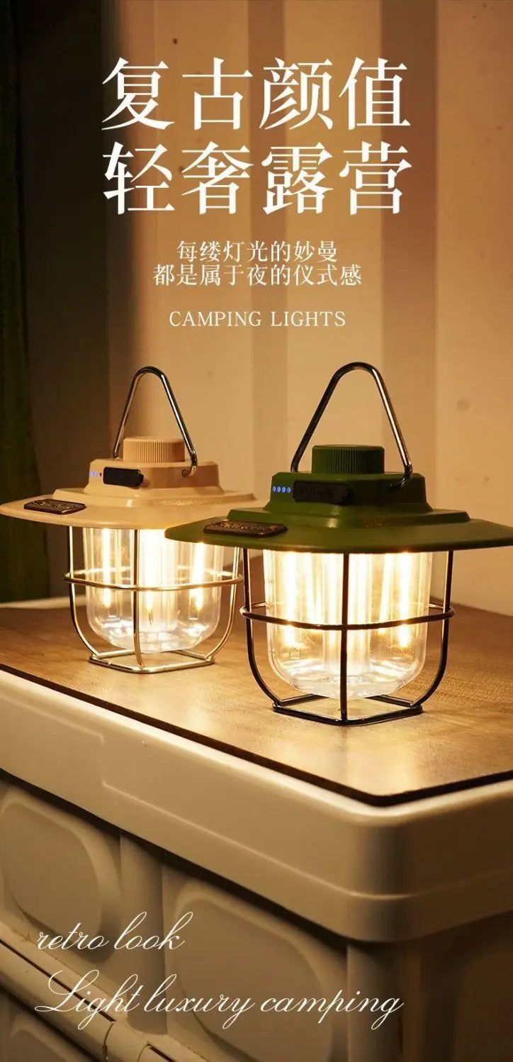 Retro camping light LED ceiling light tent light horse light strong light portable charging portable light multifunctional camping light GreatEagleInc