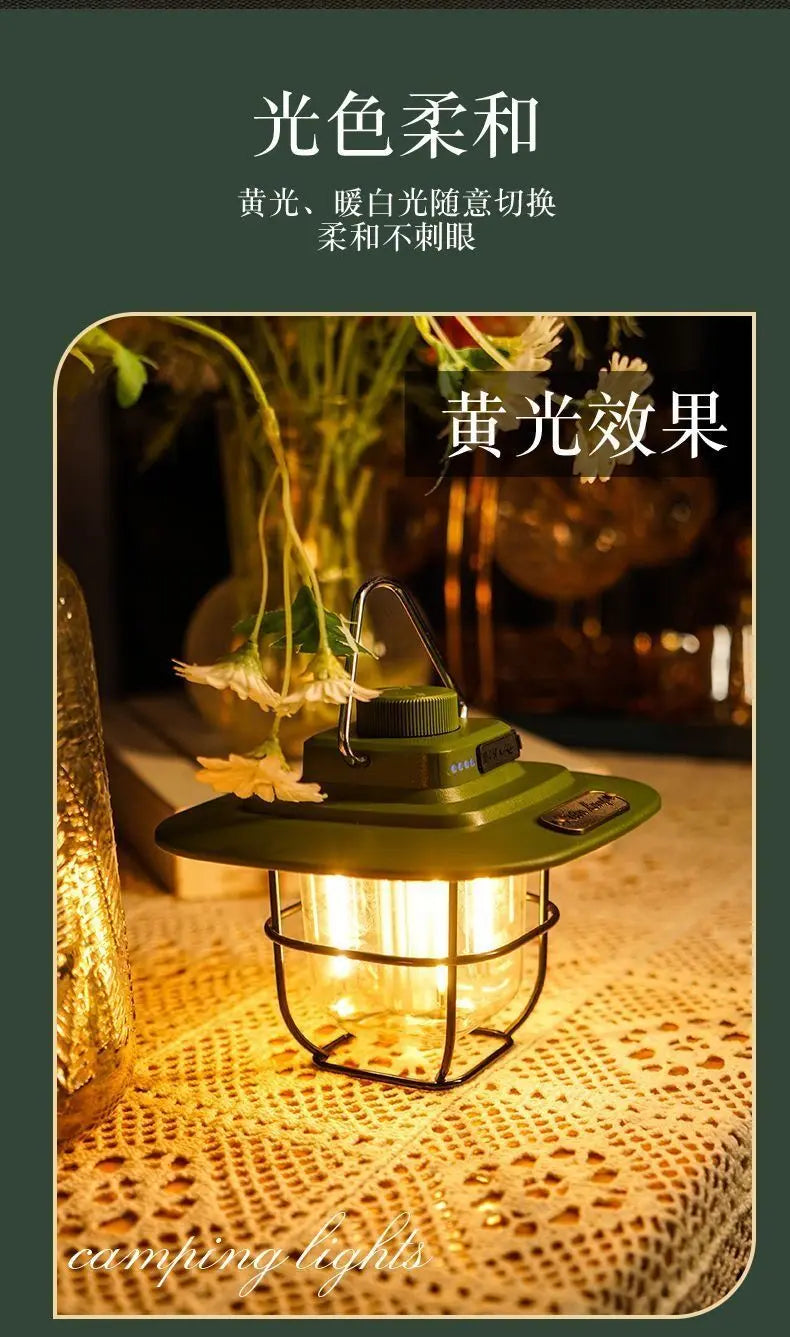 Retro camping light LED ceiling light tent light horse light strong light portable charging portable light multifunctional camping light GreatEagleInc