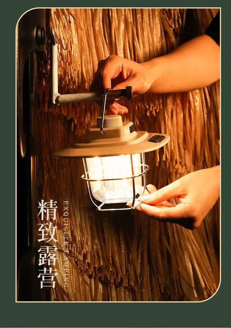 Retro camping light LED ceiling light tent light horse light strong light portable charging portable light multifunctional camping light GreatEagleInc
