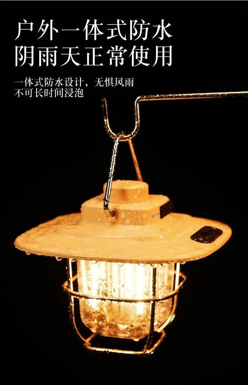 Retro camping light LED ceiling light tent light horse light strong light portable charging portable light multifunctional camping light GreatEagleInc
