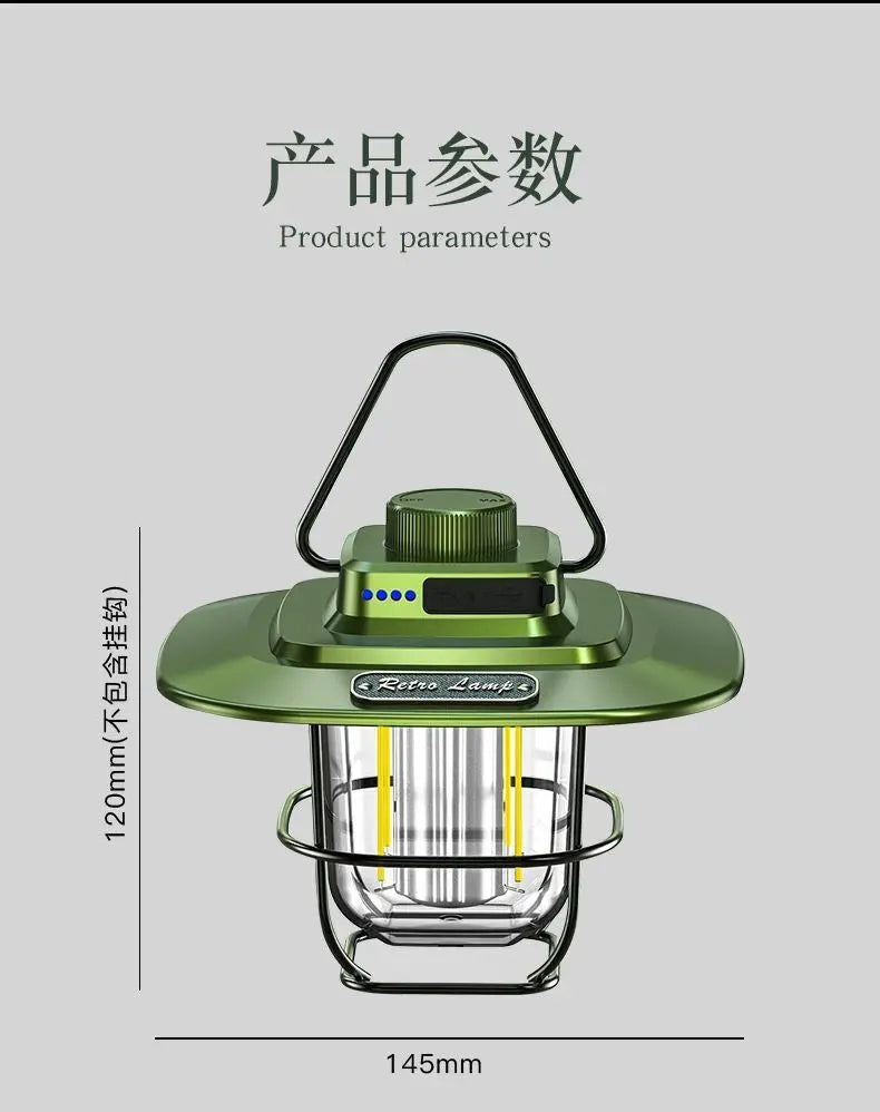 Retro camping light LED ceiling light tent light horse light strong light portable charging portable light multifunctional camping light GreatEagleInc