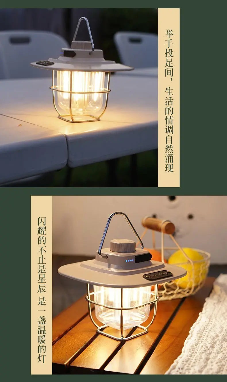 Retro camping light LED ceiling light tent light horse light strong light portable charging portable light multifunctional camping light GreatEagleInc