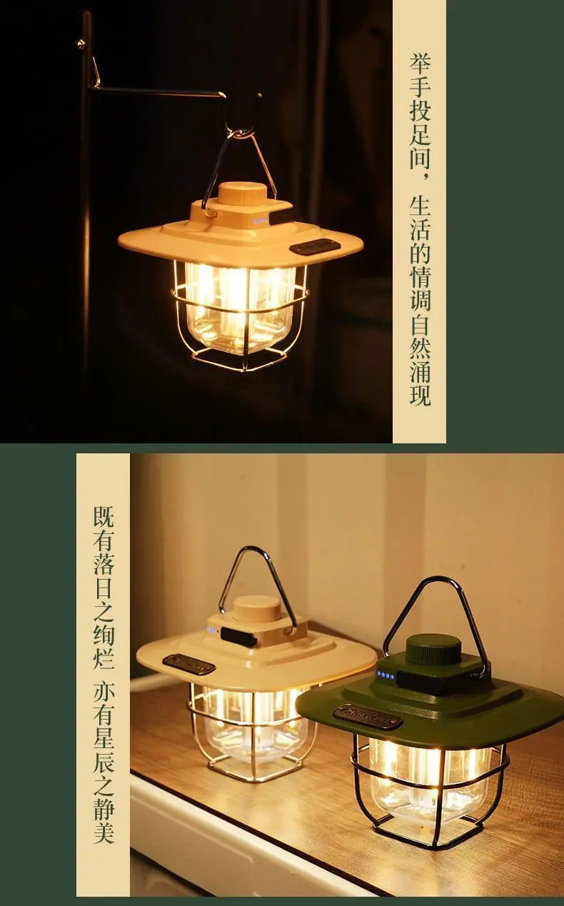 Retro camping light LED ceiling light tent light horse light strong light portable charging portable light multifunctional camping light GreatEagleInc