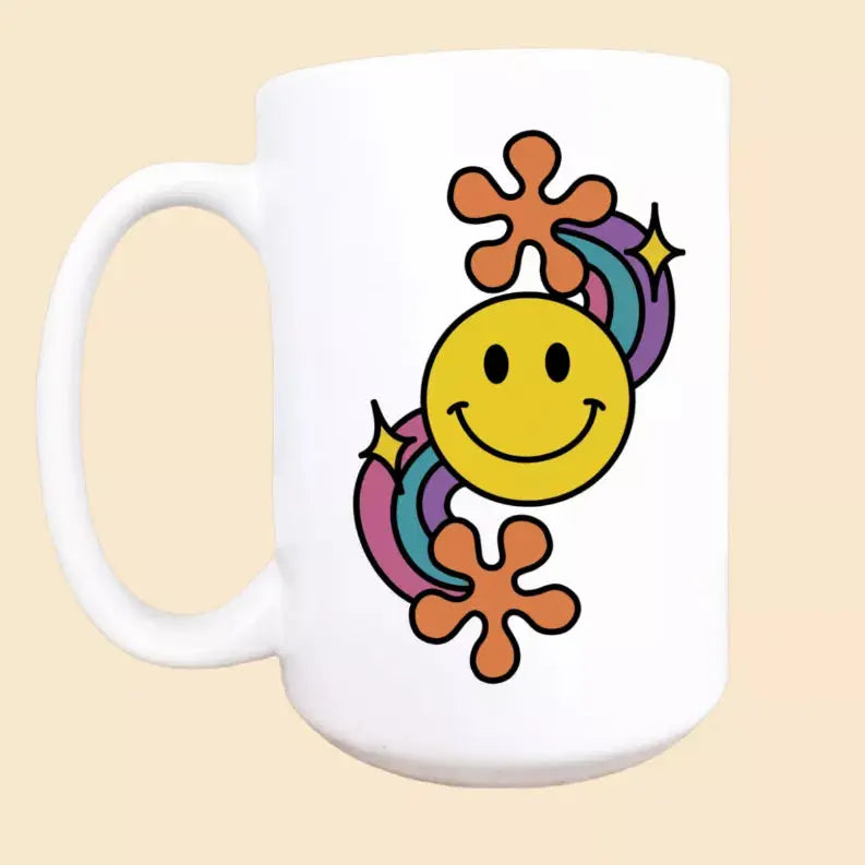 Retro happy face ceramic coffee mug Mug & Mini