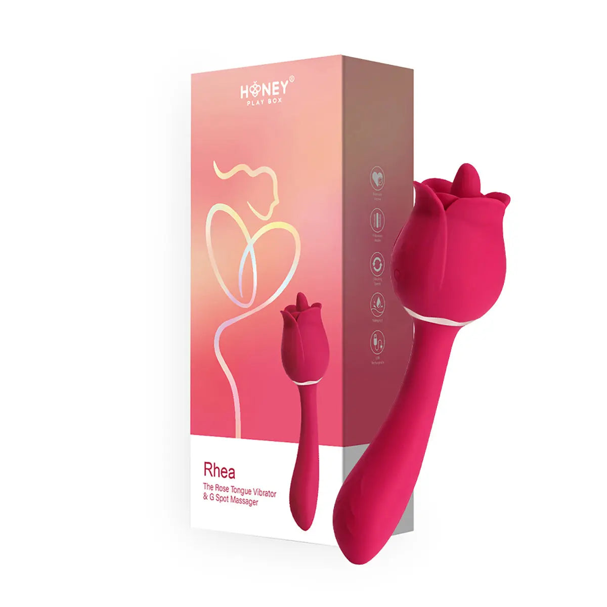 Rhea The Rose Massager - Red Honey Play Box