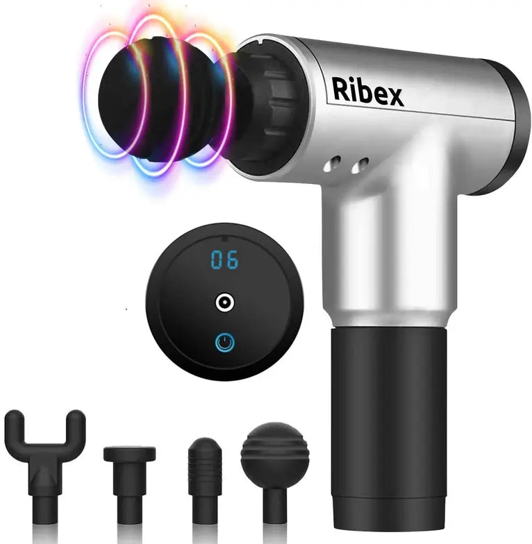 Ribex Pro Massage Gun With 4 Attachable Heads Marquee Innovations