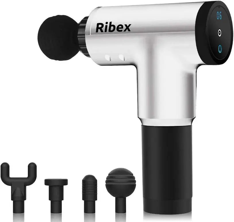 Ribex Pro Massage Gun With 4 Attachable Heads Marquee Innovations
