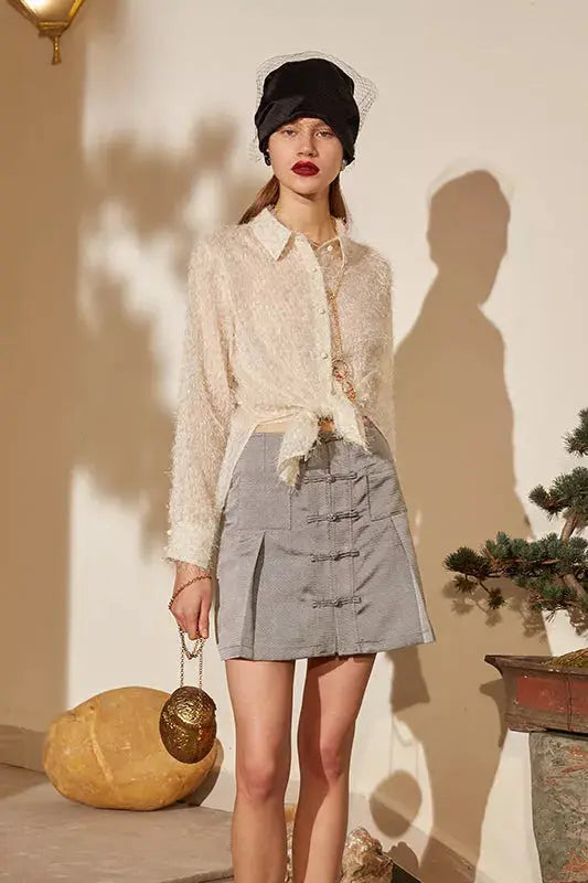 Rimless | Ivory White Tassel Shirt Fangyan