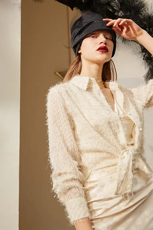 Rimless | Ivory White Tassel Shirt Fangyan