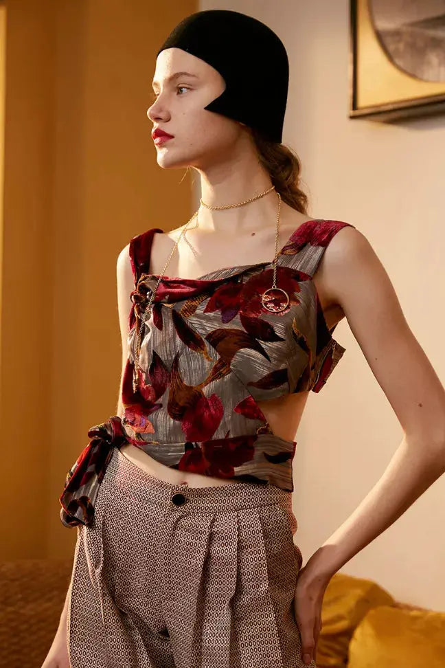 Rimless | Silk Napped Asymmetric Top Fangyan