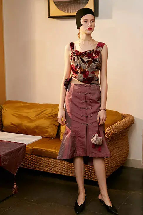 Rimless | Silk Napped Asymmetric Top Fangyan